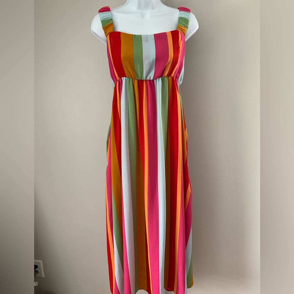 Show Me Your Mu Mu Striped Sleeveless Maxi Dress